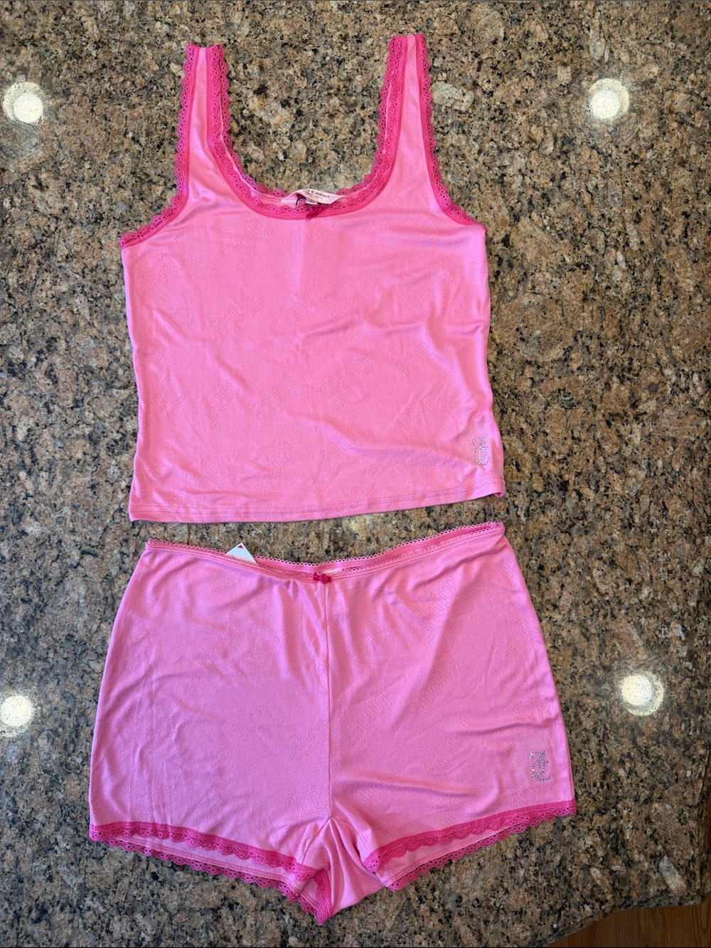 NWT Women’s Juicy Couture Lace Trim Tank & Shorts Pajama Set - Size Large